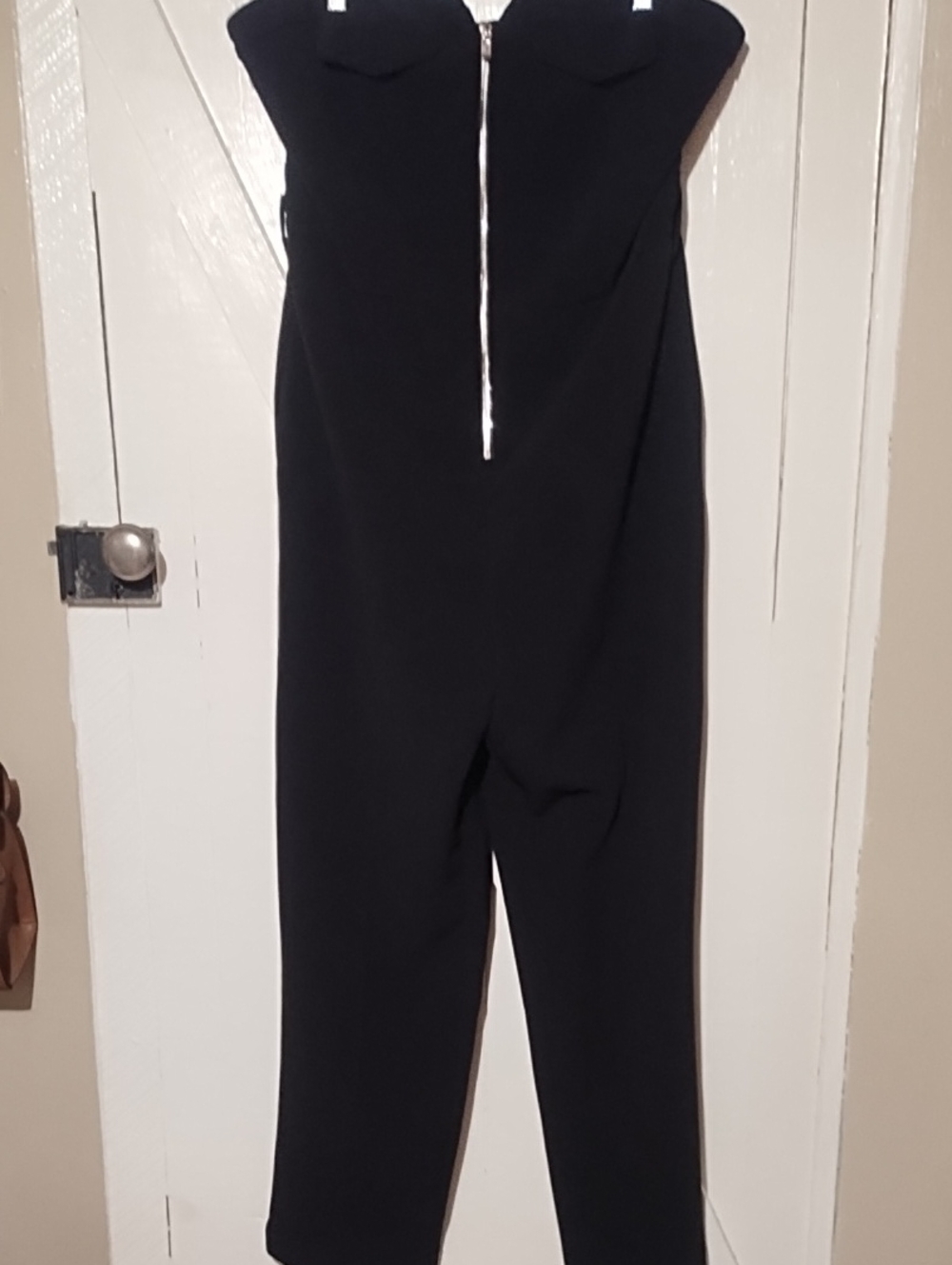 Lucky Whims The Drop NWT Strapless Black Jumpsuit with Front Zipper XL.